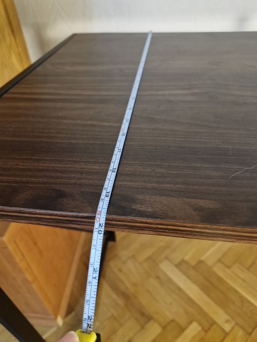 Сгъваемо офис бюро 19124, 100/50/75 см - Черна основа/Кафяв плот