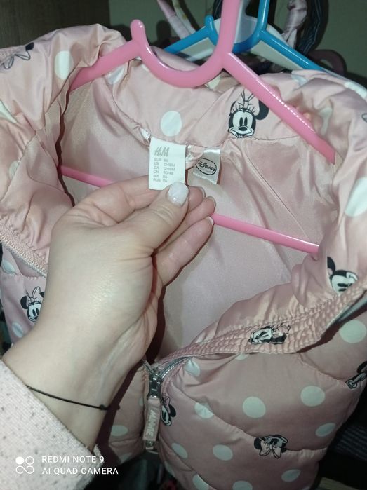 Vesta fetita Minnie Mouse Roz H&M, marimea 86 12-18 luni
