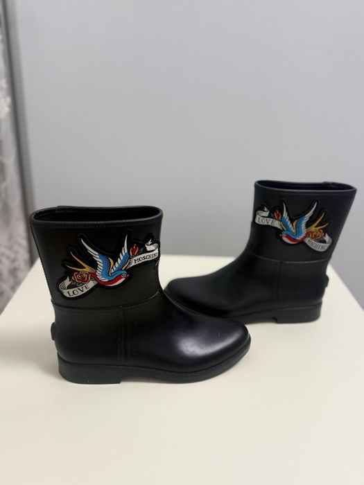 Cizme de ploaie Love Moschino originale, negre, mărimea 36