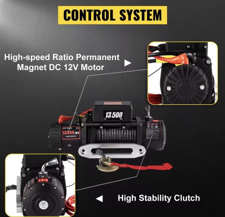 Troliu winch auto suv platforma  13500lbs 6100Kg