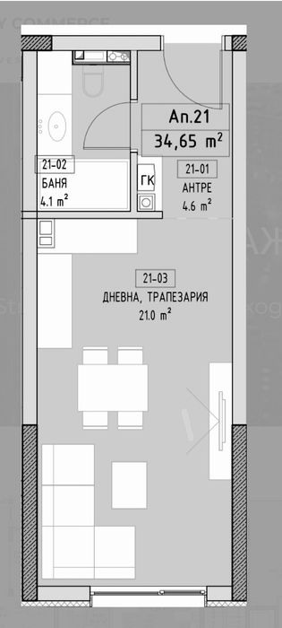 Продава се Едностаен апартамент в София, Малинова долина - 41 кв.м за 1700 €/кв.м - Снимка #5