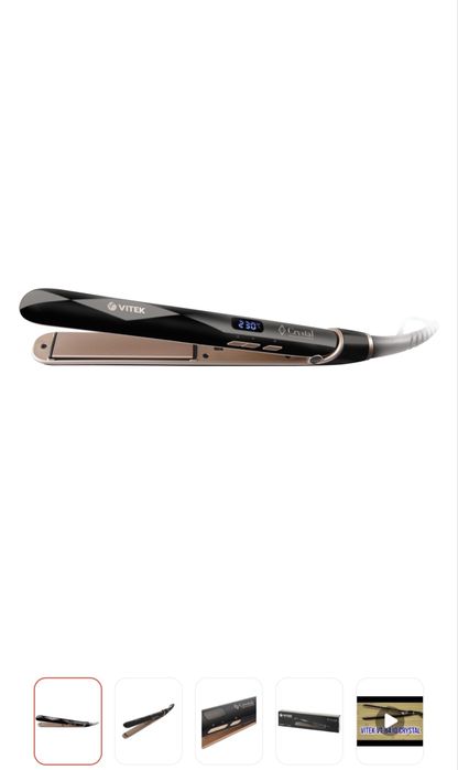 Продам новый стайлер/выпрямитель для волос Vitek VT-8410 BK Crystal