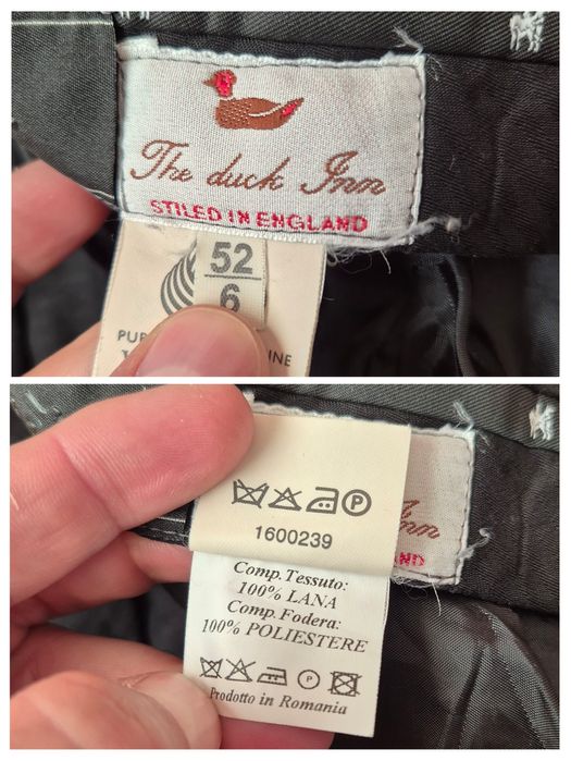 Pantaloni Lux The Duck Inn, 100% Pura Lana Vergine, Bărbați - 52