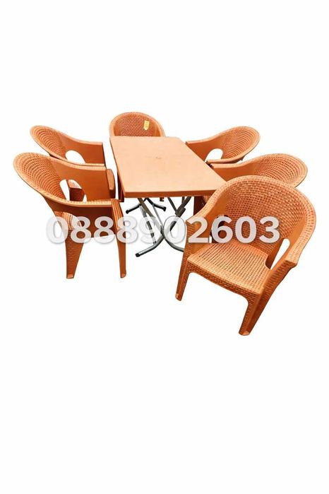 Градински комплект „Хобби“ със сгъваема маса и 6 стола