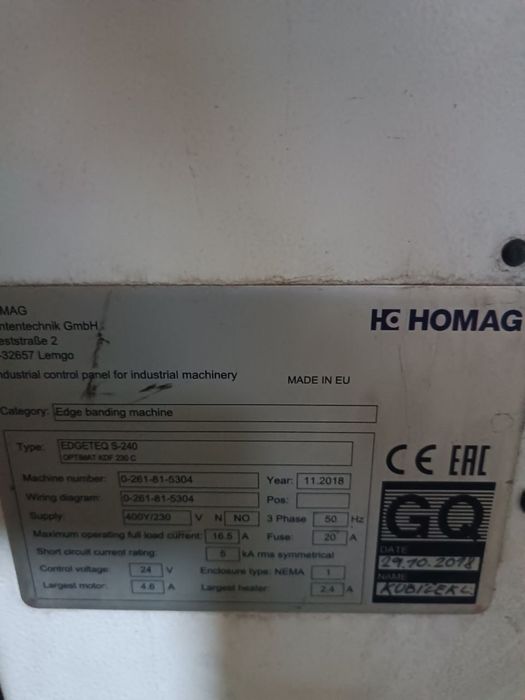 Homag kromka stanok germaniya.