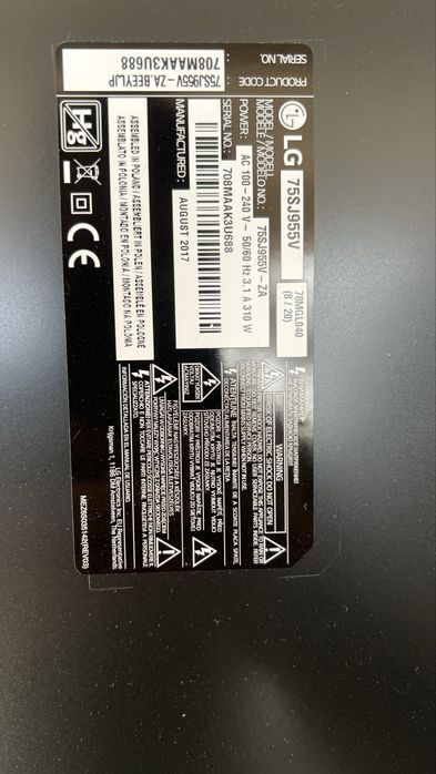Vand LG 75sj955v piese