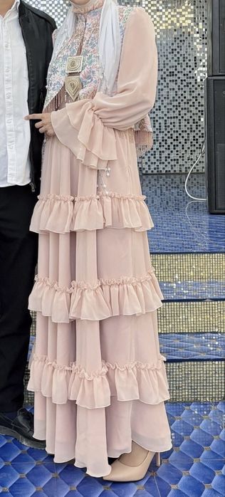 Платье, кажекей трендовые , пудра