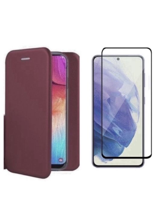 Samsung A15/A25/A35/A55/A56 Pack Husa Flip Case + Folie Sticla Curbata