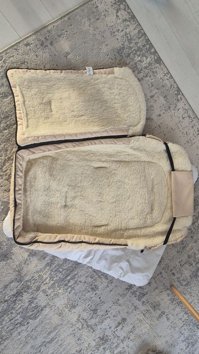 Sac de iarnă Womar Zaffiro pentru cărucior, lână naturală, bej