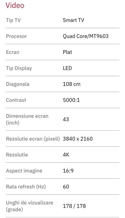 Vand televizor de 110 cm  horizon