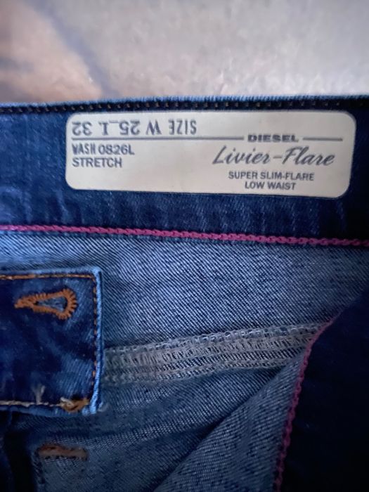 Blugi Diesel Livier Flare, super slim, low waist, W25-L32 - Noi