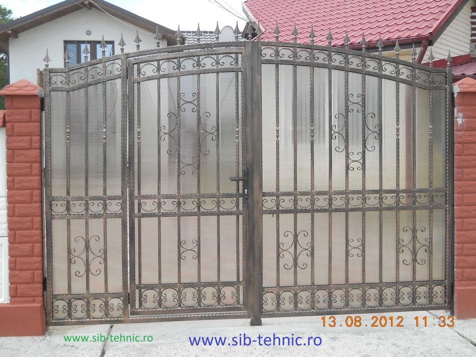 Garduri porti fier forjat teava patrata traforate jaluzea WPC
