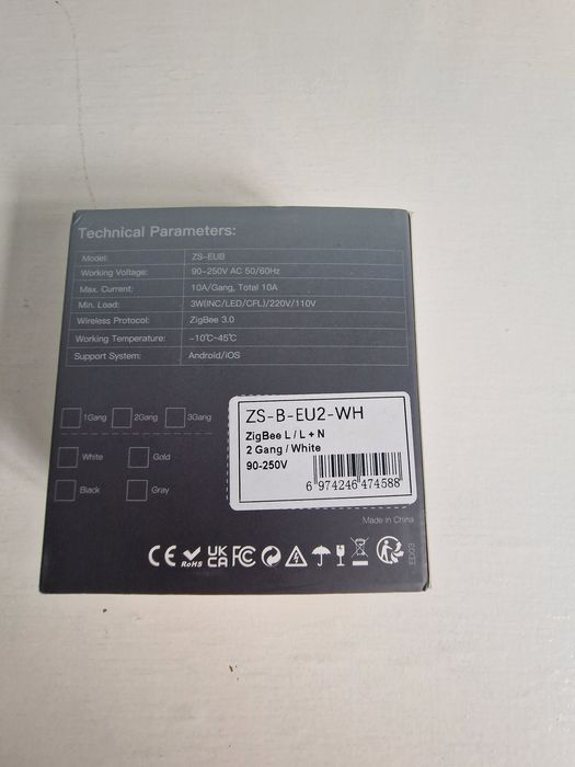 Întrerupător (switch) dublu Moes ZigBee  nu necesita nul, Tuya, SmartLife.