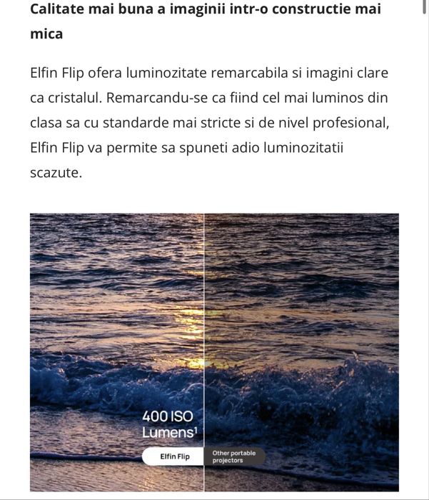 Videoproiector portabil XGIMI Elfin FLIP, 400 Iso, Wifi, SIGILAT!