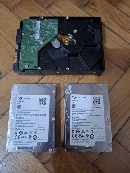 2x HDD Seagate BarraCuda 5TB 2.5" 15mm ST5000LM000  Perfect pentru rack extern usb / All-in-One / DVR