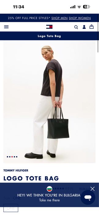 Оригинална Tommy Hilfiger Tote чанта – черна