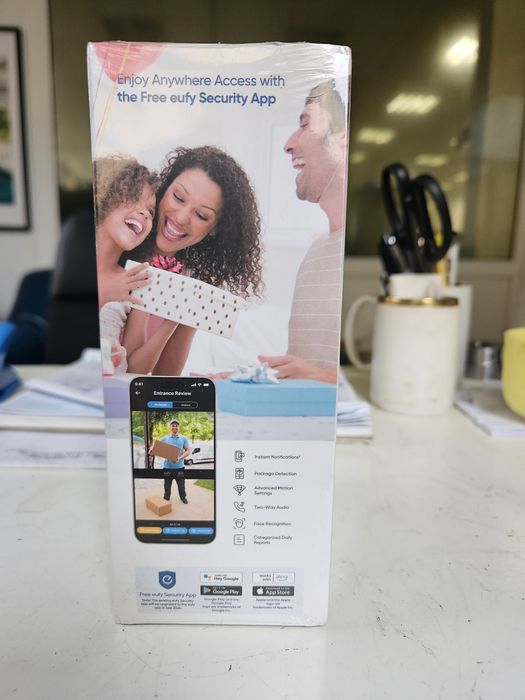 Видео звънец за врата Eufy E340 Wireless Dual Camera, 2K HD, Черен