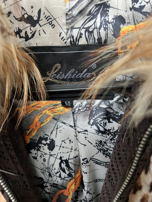 Кожено 3/4 палто заек