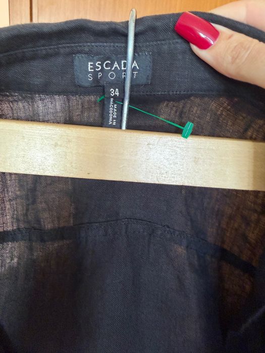 Черна ленена туника Escada Sport, размер S