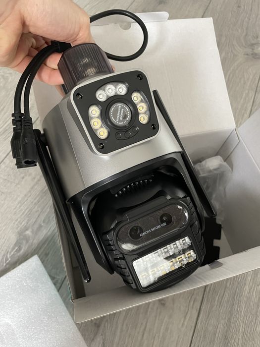 Camera de supraveghere cu panou solar 4G 360 tripla/wifi  10XZOOM