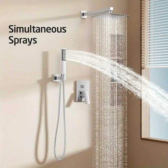 Душ система за вграждане с термостатен Смесител за баня Квадратен