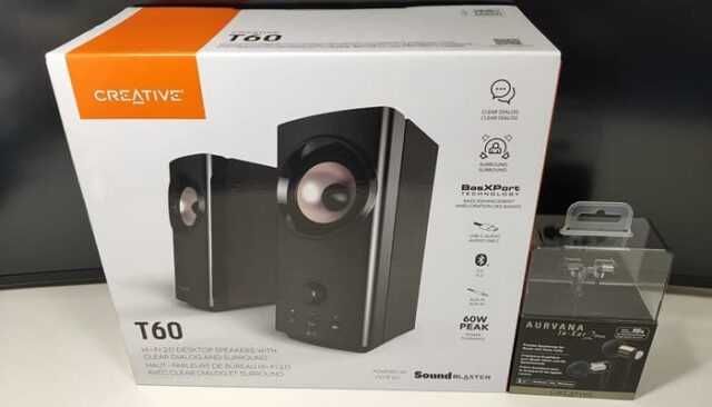 Creative T60, Тонколони 30W, Bluetooth/3.5мм жак/Разопаковани Продукти
