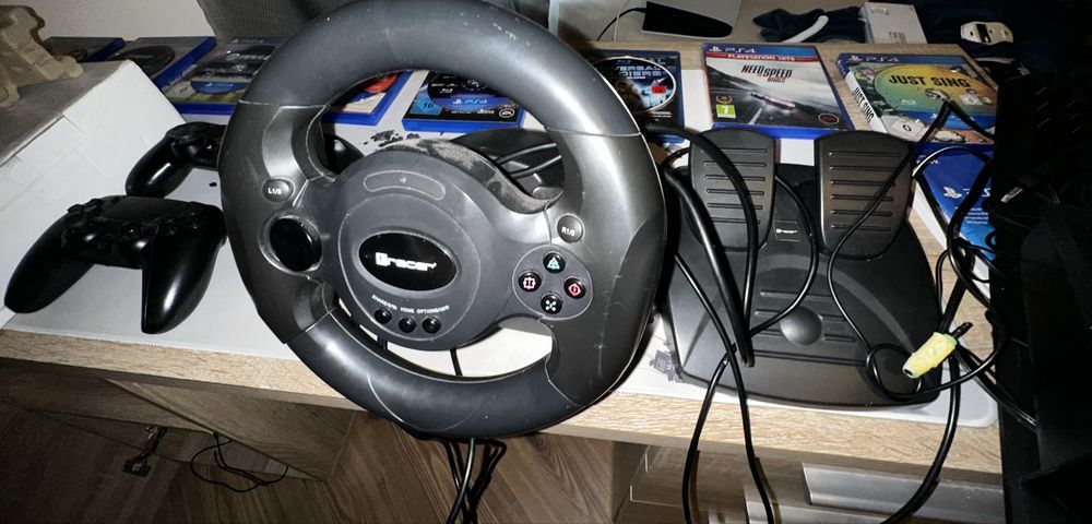 PlayStation4+Jocuri+mouse si tastatura+boxe+volan gaming