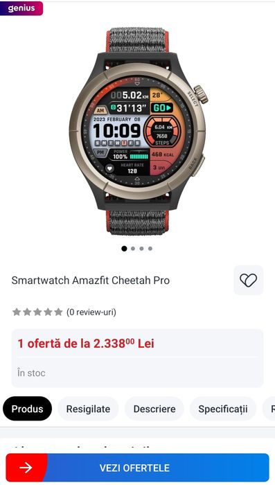 Vând smartwatch Amazfit cheetah pro impecabil, ca nou