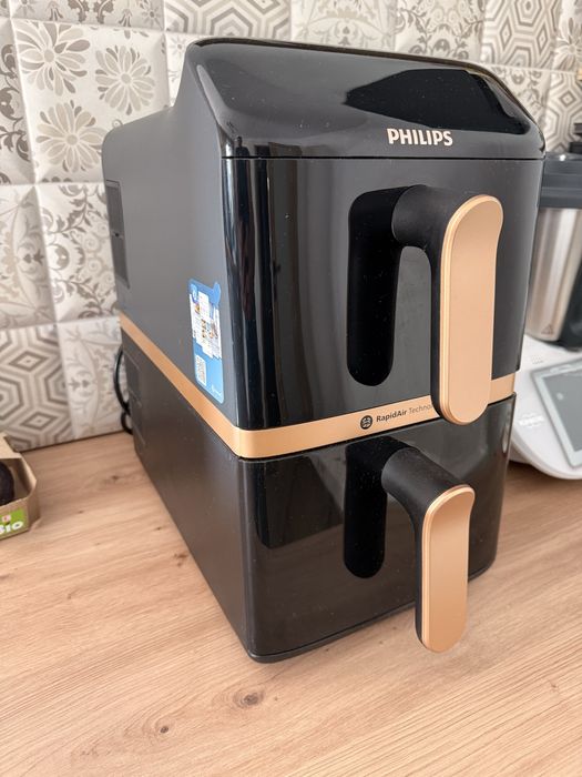 Friteuză cu aer cald Philips Seria 4000 Dual Basket – stare impecabilă