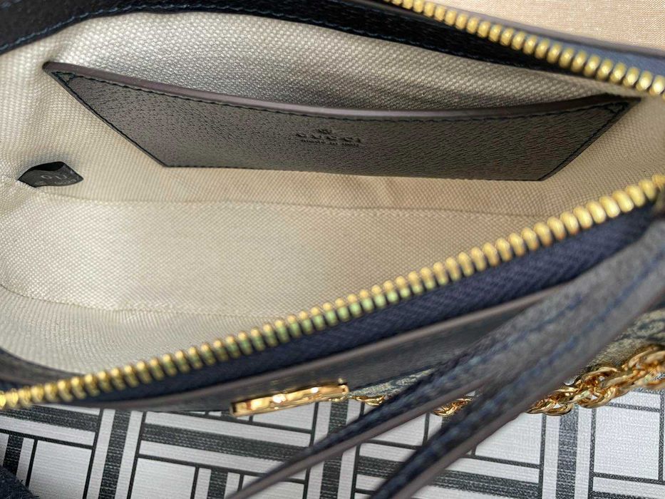 Gucci Оригинална Малка Чанта Ophidia Гучи Supreme Син Canvas GG Лого