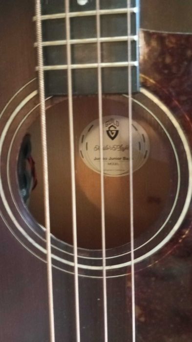 Chitara Bass electroacustic Guild Jumbo jr Bass Flame Maple ACB Antique Charcoal Burst