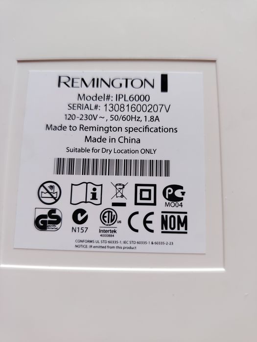 Epilator laser  Remington I-LIGHT PRO   IPL 6000 Profesional