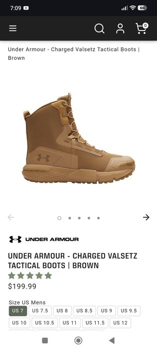 Тактически обувки Under Armour Charged Valsetz 44.5 номер