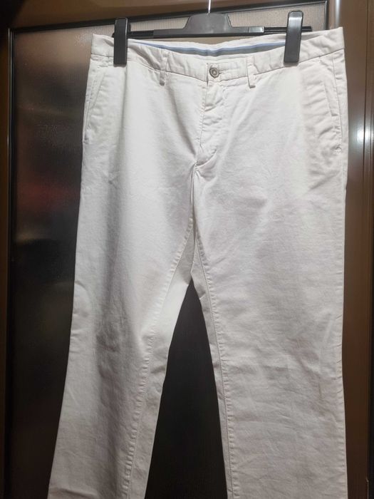 Pantalon Alb Slim Fit Massimo Dutti, Marimea 42 / M, Nou cu Eticheta