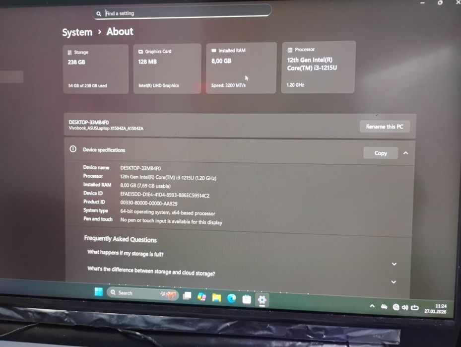 Laptop Asus  - i3 - 12th - defect