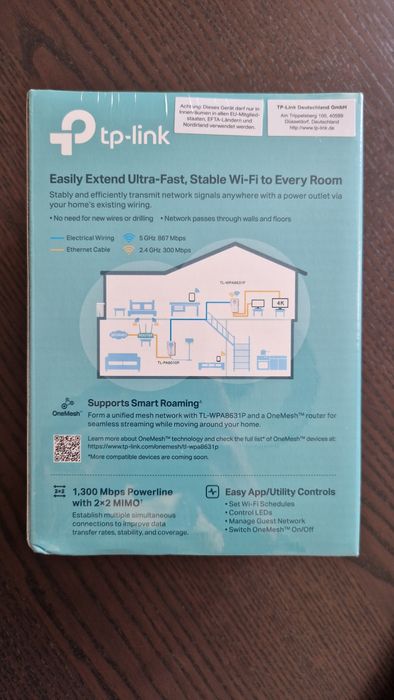 AV1300 3-портов Gigabit Powerline с изведен електрически контакт