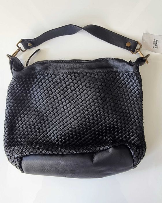 Geanta de dama piele naturala impletită. Made in Italy. Redusa 50%