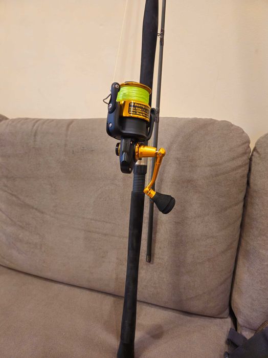 пръчка за море и тролене  Окума ,дълги 2,59,с макара и плетено влакно