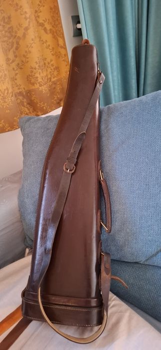 Твърд калъф за ловна пушка – естествена кожа, Италия