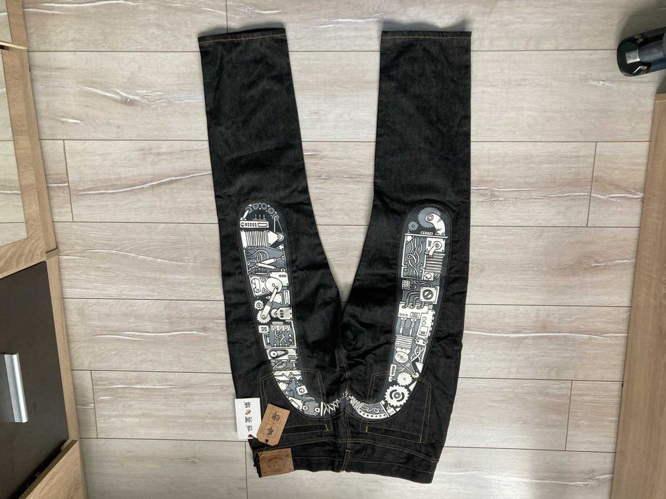 Нови Evisu мъжки черни дънки размер W36 L34