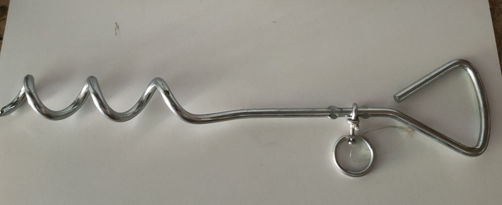 spirala/țăruș inox pt lanț câine +lesa - NOU