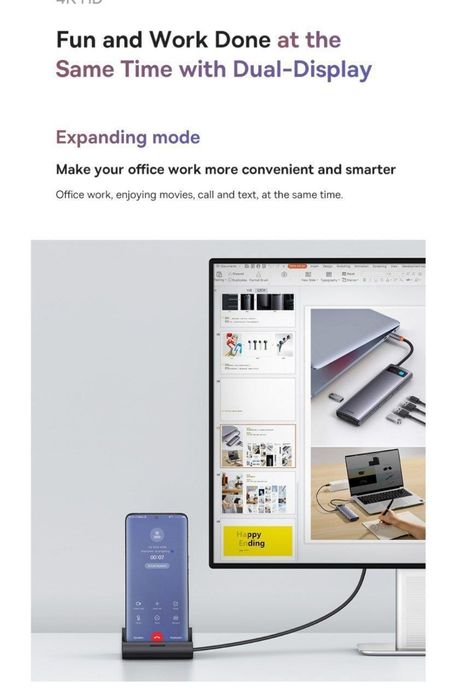 Baseus Hub + Подставка для телефона