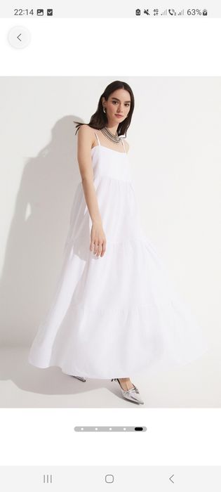 Rochie lunga alba de vara June / stil Zara Massimo Dutti Guess