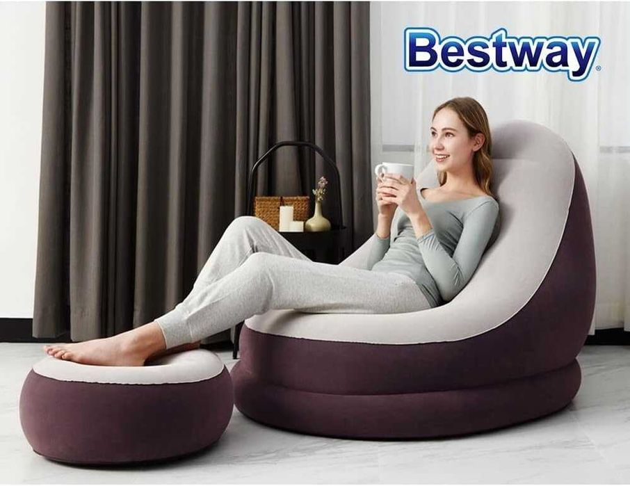 Bestway 75053 Надувное кресло 122 х 94 х 81 см Бесплатная Доставка