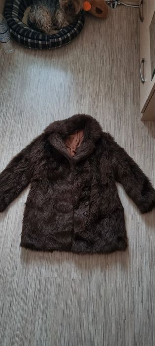 Пухено палто кафяво