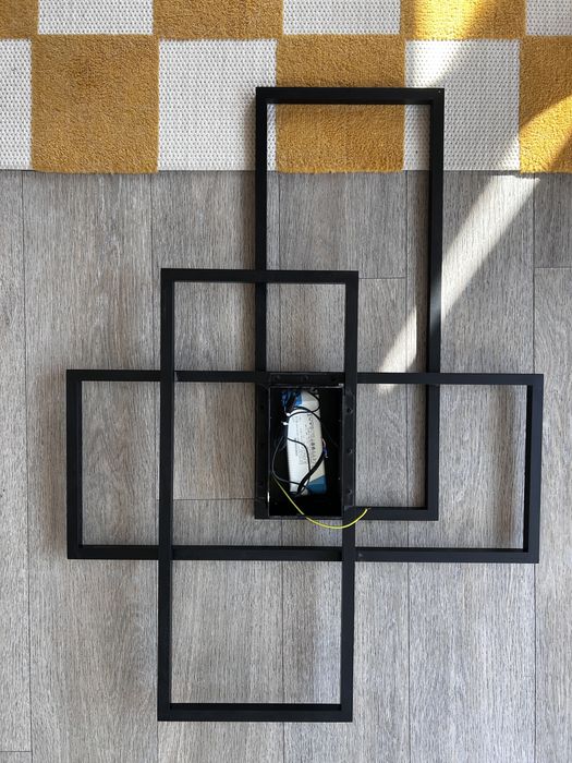 LED плафон димируем 48W — геометричен дизайн, черен мат