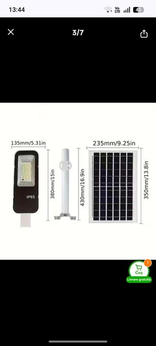 Vând lampă solară