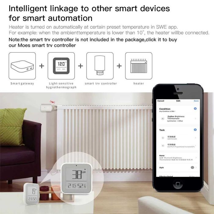Senzor smart temperatura umiditate luminozitate Tuya Zigbee