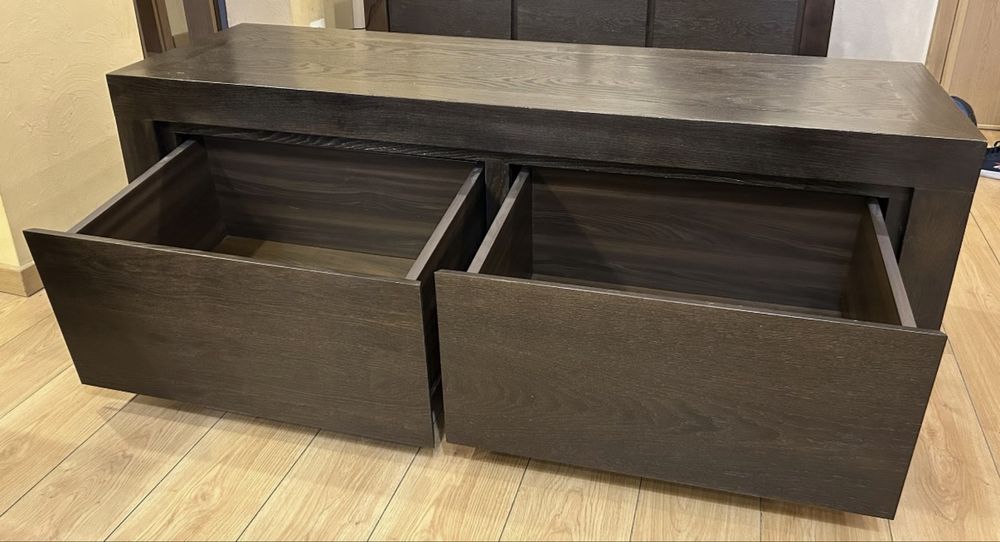 Масивен нисък шкаф – дъб, 160 х 52 х 55 см