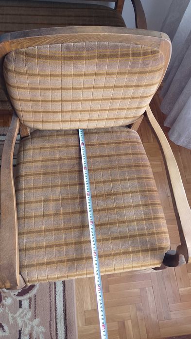 Ретро канапе с табуретки, орех